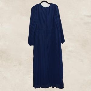 ASOS | ASOS Design Navy Blue Pleated Dress